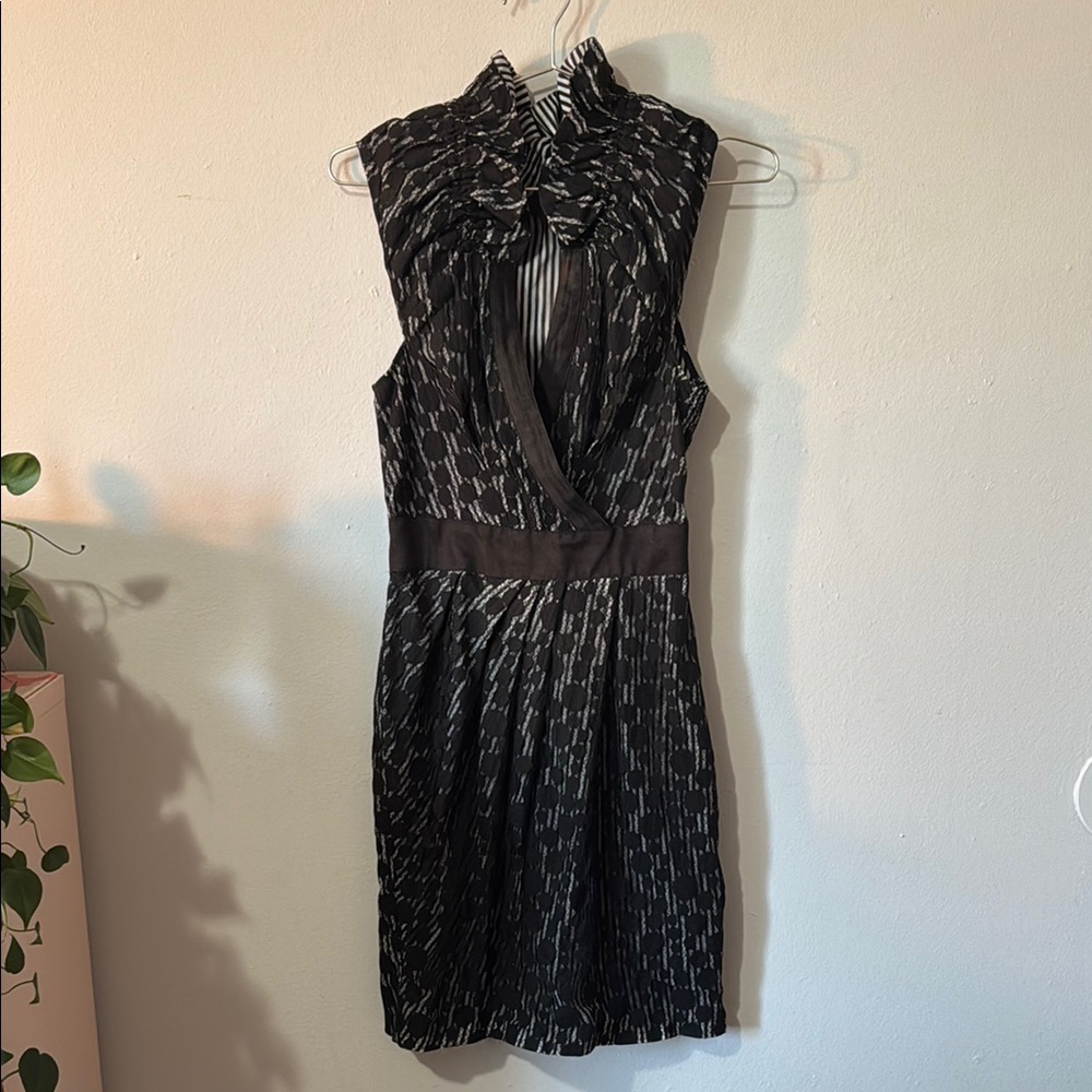 Eva Franco Black Patterned Mini Dress
